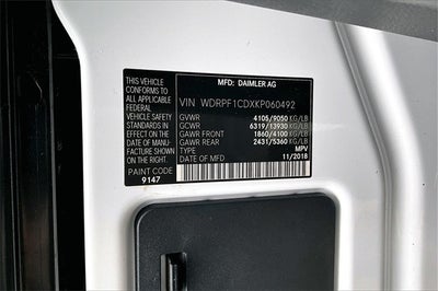 2019 Freightliner Sprinter 2500 High Roof