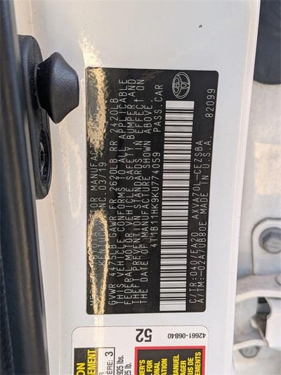 2019 Toyota CAMRY SE