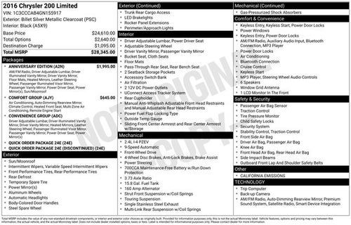 2016 Chrysler 200 Limited