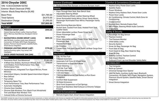 2016 Chrysler 200 C