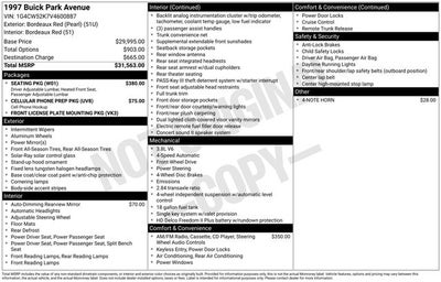 1997 Buick Park Avenue Base