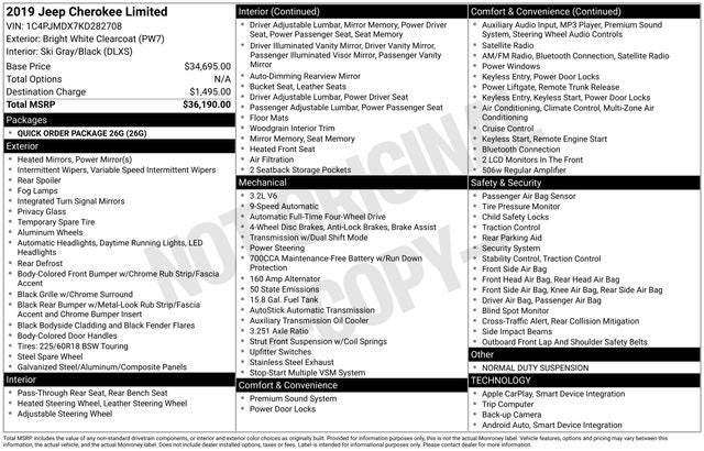 2019 Jeep Cherokee Limited