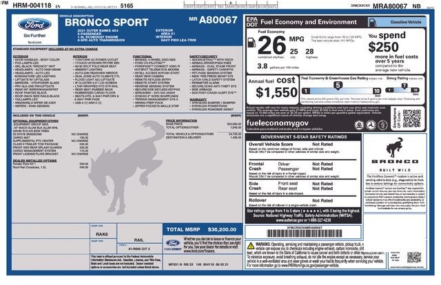 2021 Ford Bronco Sport Outer Banks